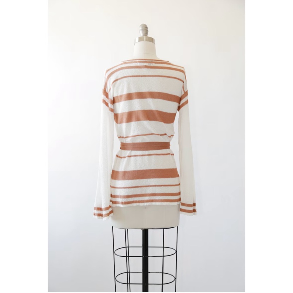 Vintage 70s Saks Fifth Avenue striped knit top | crochet knit sweater - Picture 8 of 8